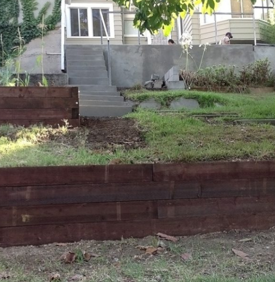 Timber & Railway Tie Retaining Walls in Nova Scotia